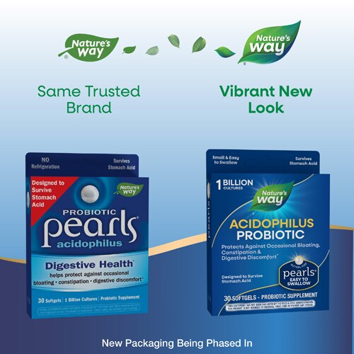 Nature's Way Probiotic Pearls Acidophilus with 1 Billion Live Cultures -- 30 Softgels