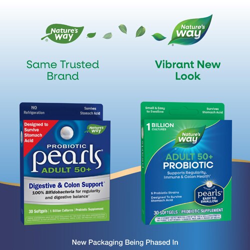 Nature's Way Probiotic Pearls Adults 50+ - 1 Billion Live Cultures -- 30 Softgels