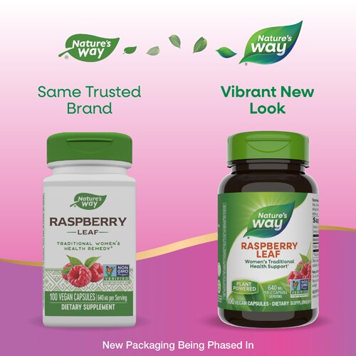 Nature's Way Raspberry Leaf -- 900 mg Per Serving - 100 Vegan Capsules