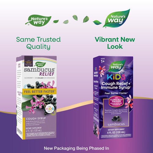 Nature's Way Sambucus Relief Cough Syrup For Kids Ages 1+