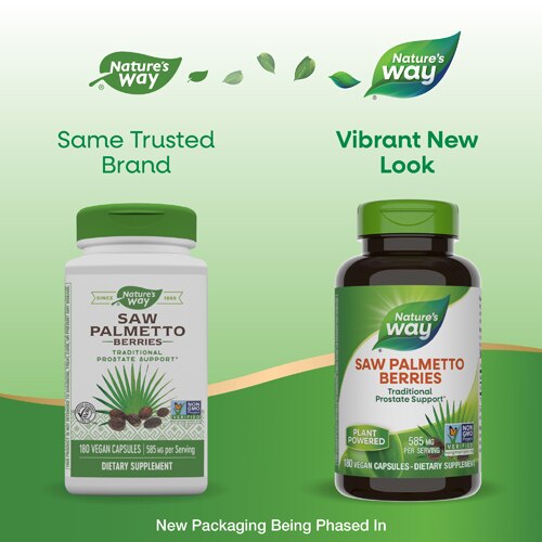 Nature's Way Saw Palmetto Berries - Traditional Prostate Support -- 585 mg - 180 Vegan Capsules