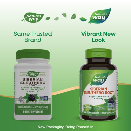 Nature's Way Siberian Eleuthero Root - 1275 mg Per Serving -- 100 Vegan Capsules