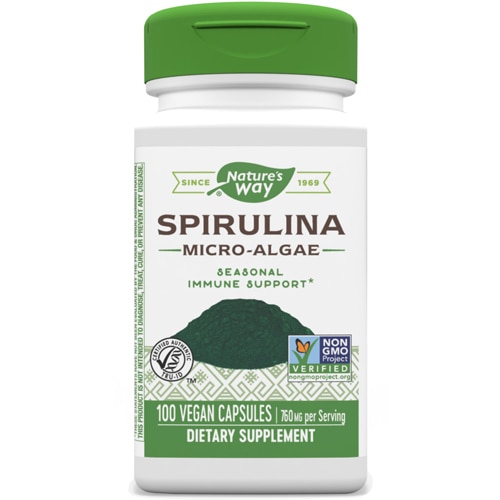 Nature's Way Spirulina - Micro-Algae -- 760 mg Per Serving - 100 Vegan Capsules