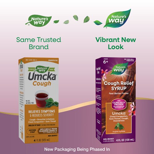 Nature's Way Umcka Cough Syrup - Relieve Symptoms & Reduces Severity - with English Ivy -- 4 fl oz