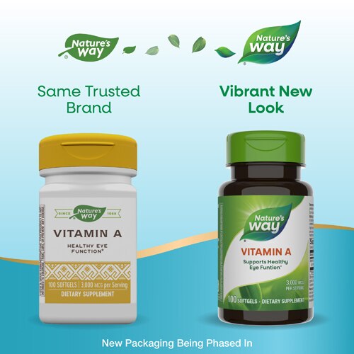 Nature's Way Vitamin A - Healthy Eye Function -- 3000 mcg Per Serving - 100 Softgels