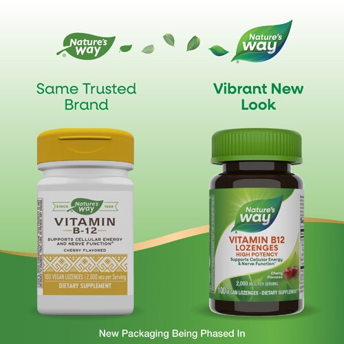 Nature's Way Vitamin B-12 - 2 000 mcg Per Serving - Cherry Flavored -- 100 Vegan Lozenges