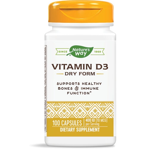 Nature's Way Vitamin D3 - Dry Form -- 400 IU Per Serving - 100 Capsules