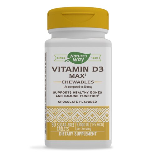 Nature's Way Vitamin D3 Max Chewables - Chocolate -- 90 Sugar-FreeTablets