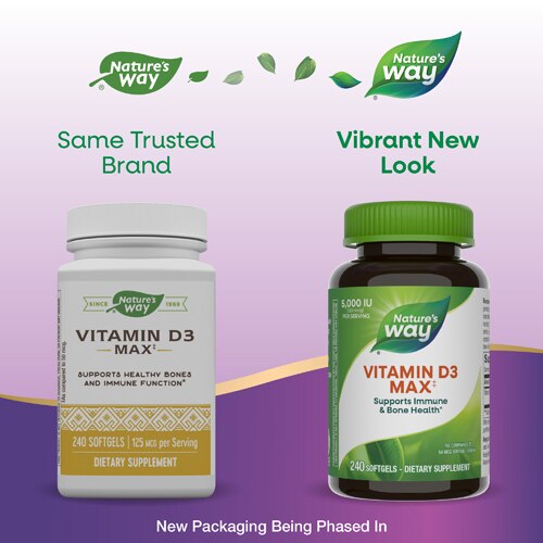 Nature's Way Vitamin D3 Max - Supports Healthy Bones and Immune Function -- 240 Softgels
