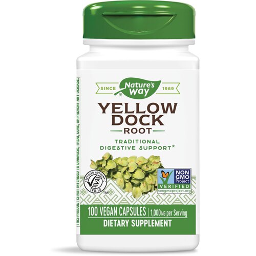 Nature's Way Yellow Dock Root -- 1 000 mg Per Serving - 100 Vegan Capsules