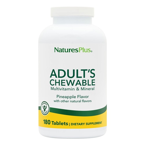 NaturesPlus Adult's Chewable Multi-Vitamin and Mineral Natural Pineapple -- 180 Tablets