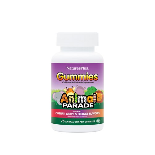 NaturesPlus Animal Parade® Gummies Children's Chewable Multi-Vitamin and Mineral Supplement Assorted -- 75 Gummies