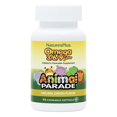 NaturesPlus Animal Parade® Omega 3 6 9 Junior Lemon -- 90 Softgels