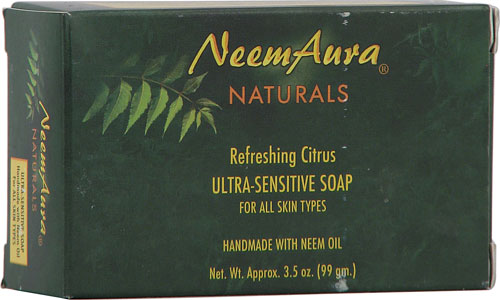 Neem Aura Naturals Ultra Sensitive Soap Refreshing Citrus -- 3.5 oz