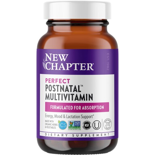 New Chapter Perfect Postnatal Whole-Food Multivitamin -- 270 Vegetarian Tablets