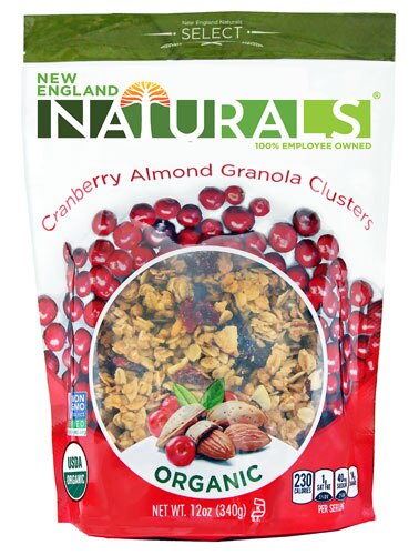 New England Naturals Organic Granola Clusters Cranberry Almond -- 12 oz