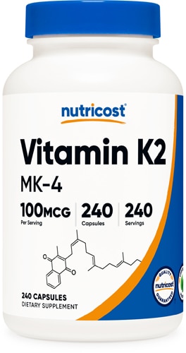 Nutricost Vitamin K2 MK-4 -- 100 mcg - 240 Capsules