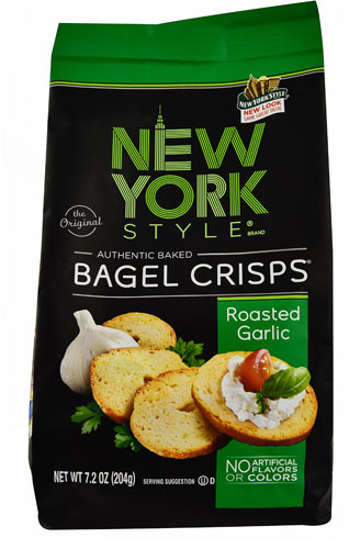 New York Style Authentic Baked Bagel Crisps Roasted Garlic -- 7.2 oz