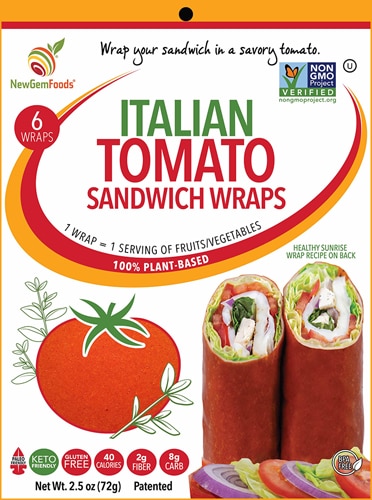 NewGem Foods Sandwich Wraps Italian Tomato