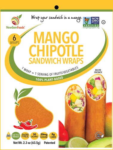NewGem Foods Sandwich Wraps Mango Chipotle