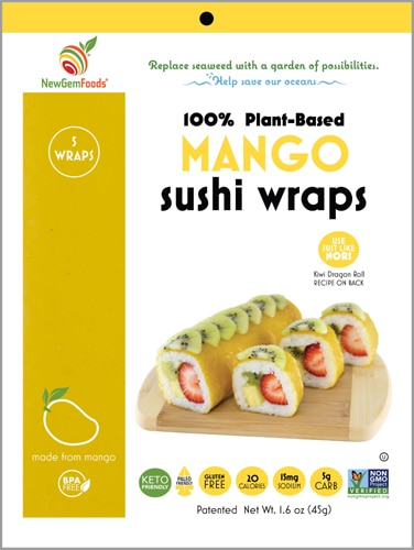 NewGem Foods Sushi Wraps Mango -- 5 Wraps