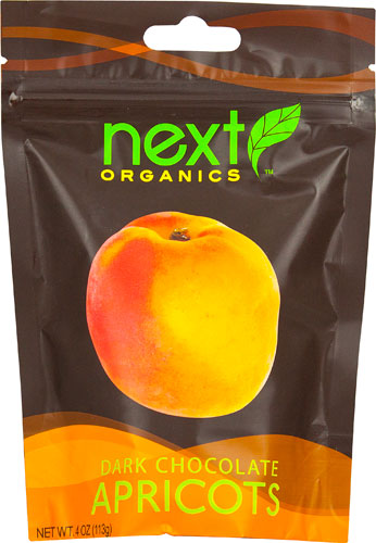 Next Organics Dark Chocolate Covered Snacks Apricot -- 4 oz