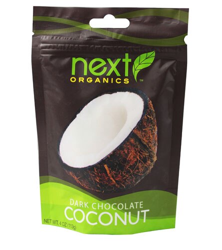 Next Organics Dark Chocolate Covered Snacks Coconut -- 4 oz