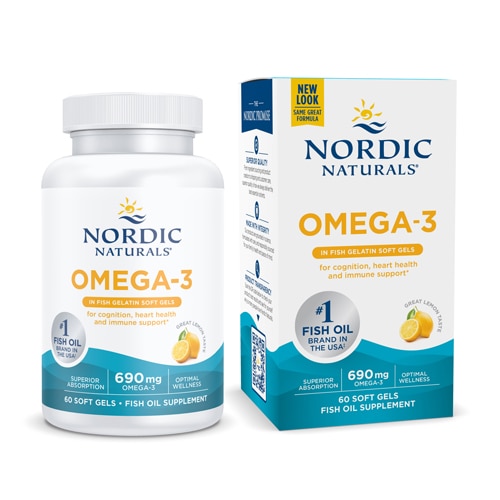 Nordic Naturals Omega-3 Lemon -- 690 mg - 60 Softgels