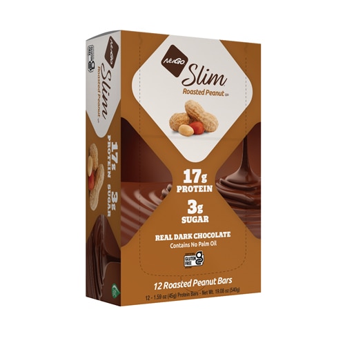 NuGo Nutrition NuGo® Slim Bars Gluten Free Roasted Peanut -- 12 Bars