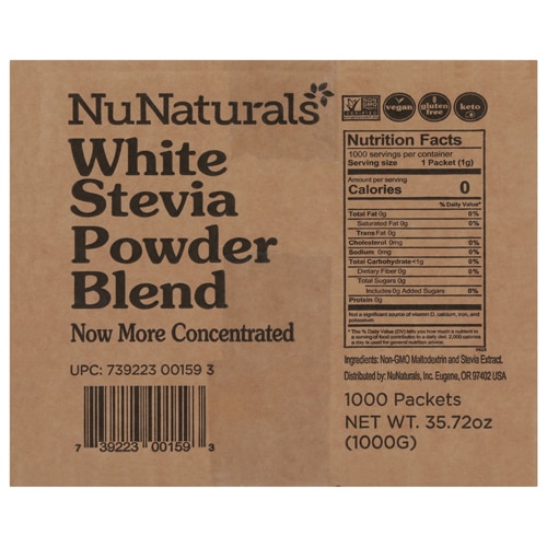 NuNaturals NuStevia™ White Stevia Powder -- 1000 Packets
