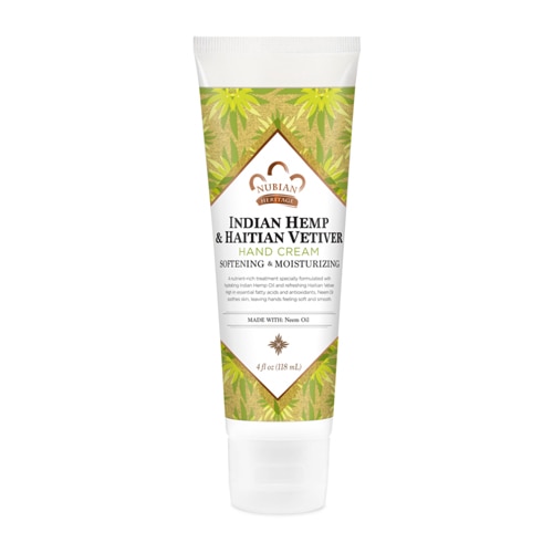 Nubian Heritage Cruelty-Free Indian Hemp & Haitian Vetiver Hand Cream with Shea Butter for All Skin