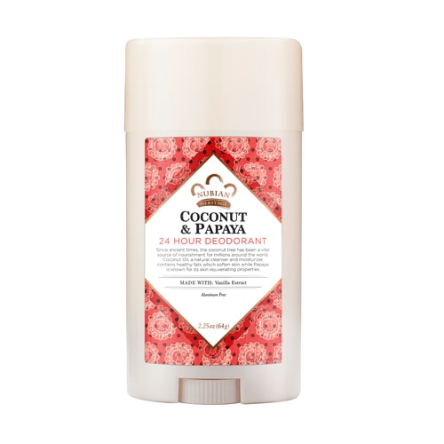 Nubian Heritage Natural Deodorant 24 hour Aluminum Free Coconut Oil & Papaya