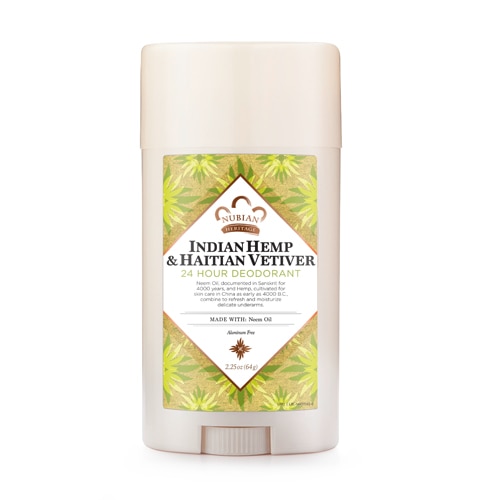 Nubian Heritage Natural Deodorant 24 hour Aluminum Free Indian Hemp & Haitian Vetiver