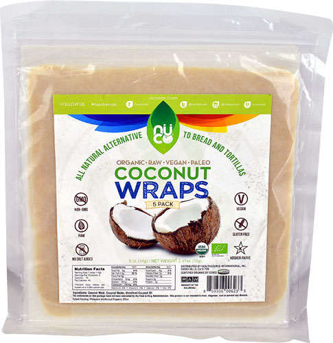 Nuco Organic Coconut Wraps Unflavored -- 5 Wraps
