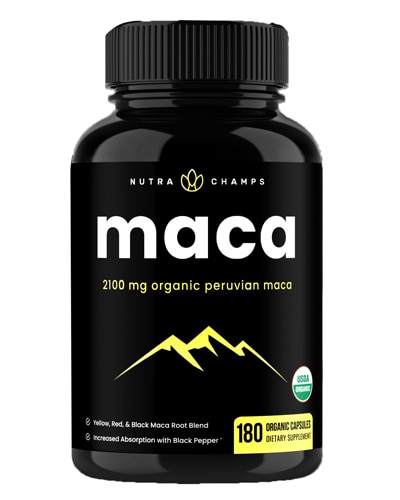 NutraChamps Organic Peruvian Maca Root -- 2100 mg - 180 Capsules