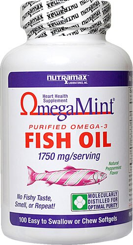 Nutramax OmegaMint® Fish Oil -- 1750 mg - 100 Chewable Softgels