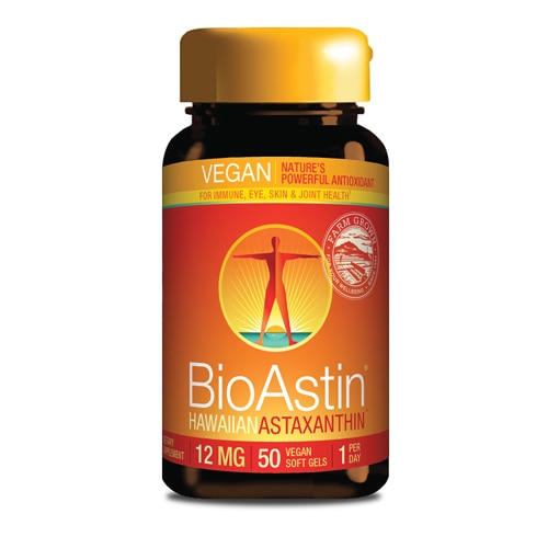 Nutrex Hawaii BioAstin® Hawaiian Astaxanthin Vegan Formula Dietary Supplement -- 12 mg - 50 Vegan Softgels