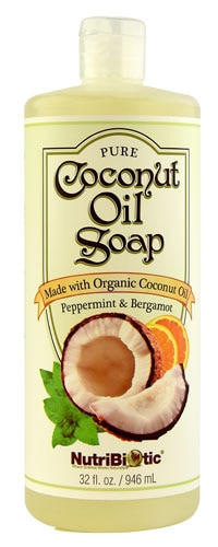 NutriBiotic Coconut Oil Soap Peppermint & Bergamot -- 32 fl oz