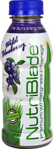 NutriBlade Premium Wheatgrass Beverage Organic Wild Blueberry -- 12 fl oz