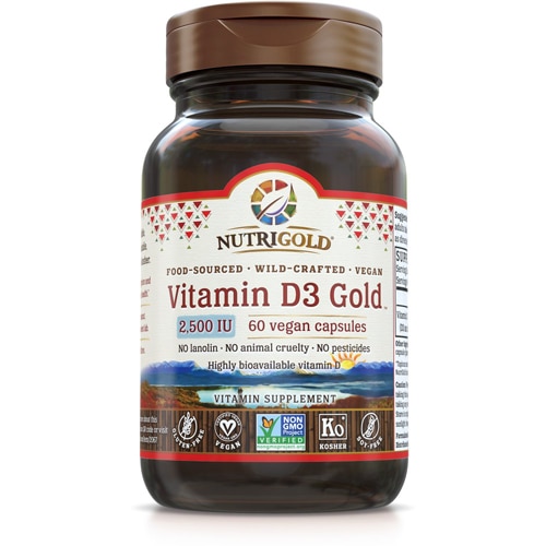 NutriGold Vitamin D3 Gold™ -- 2500 IU - 60 Liquid Veggie Capsules