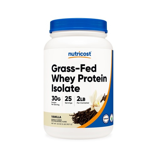 Nutricost Grass-Fed Whey Protein Isolate Vanilla -- 2 lbs - Vitacost