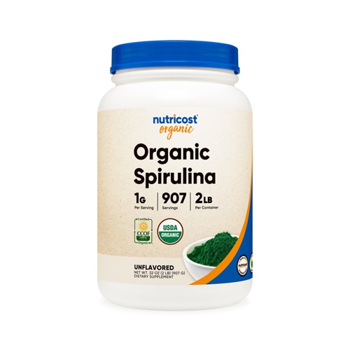 Nutricost Organic Spirulina Powder Unflavored -- 2 lb