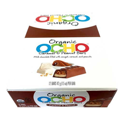 OCHO Organic Caramel & Peanut Bars -- 1.5 oz Each / Pack of 12