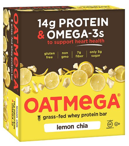 Oatmega Bar Lemon Chia Crisp -- 12 Bars