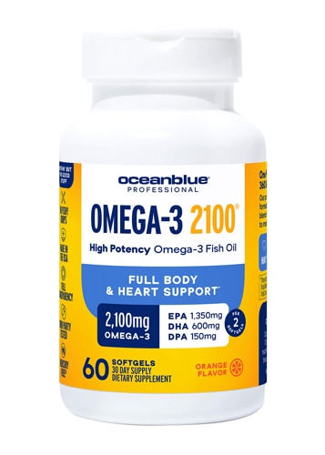 OceanBlue Professional Omega-3 2100 High Potency Natural Orange