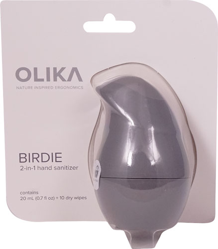 Olika Birdie 2-in-1 Hand Sanitizer with 10 Dry Wipes Charcoal -- 1.4 fl oz