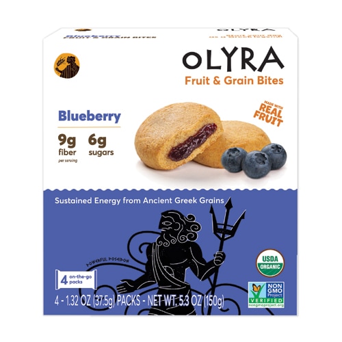 Olyra Organic Breakfast Biscuits Ancient Greek Grains Blueberry Filled