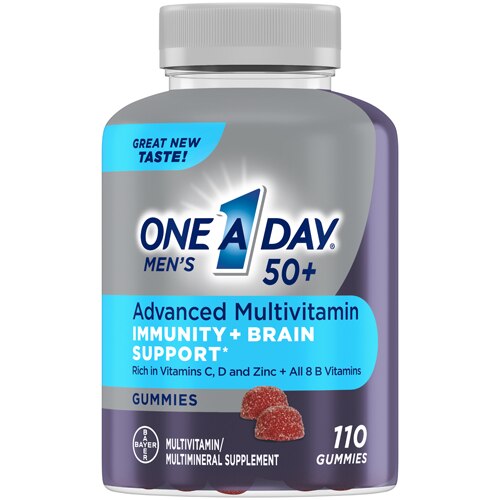 One-A-Day Mens 50+ Advanced Multivitamin Gummies -- 110 Gummies