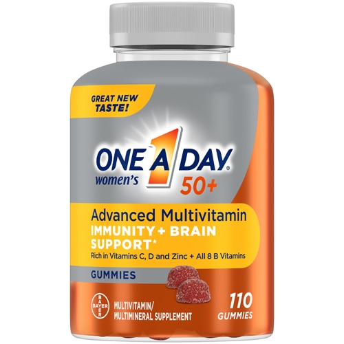 One-A-Day Women's 50+ Advanced Multivitamin with Brain Support Strawberry -- 110 Gummies