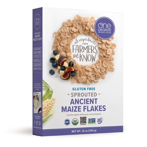One Degree Organic Foods Veganic Sprouted Ancient Maize Flakes -- 12 oz
